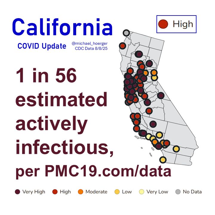 CDC: Heat map and high transmission
PMC: 1 in 56 estimate