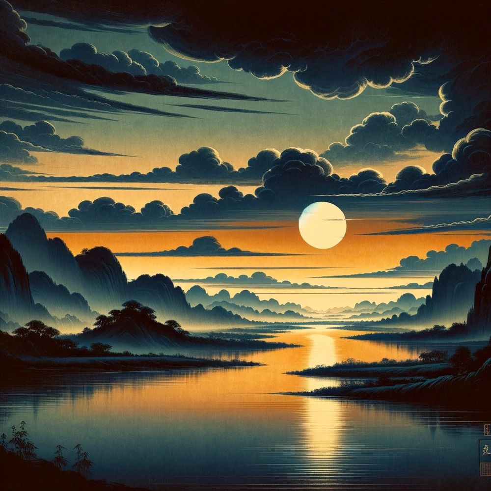 夕日の絵、ChatGPTに生成してもらったのもの。
