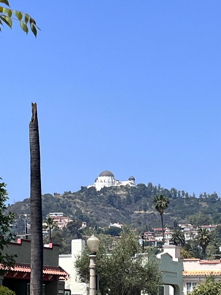 A view of Griffith Observatory from Los Feliz in Los Angeles