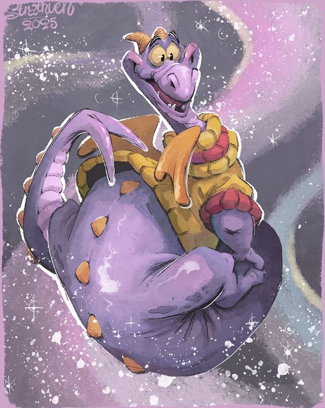 Digital illustration of Figment in his yellow and red sweater.