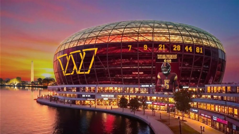 Rendering of New Washington Commanders stadium at RFK Stadium site