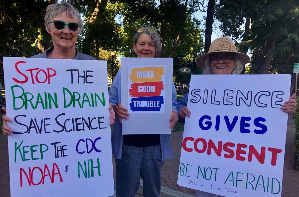 Protest sign at #goodtrouble rally in Healdsburg