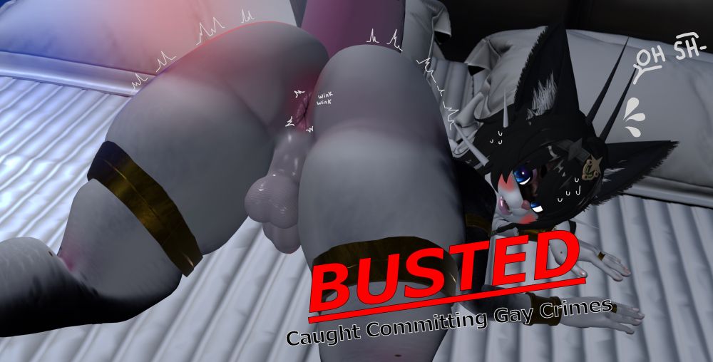 An extremely gay anthropomorphic catfish in downward doggy position getting scared because he’s about to be arrested for doing gay crime.