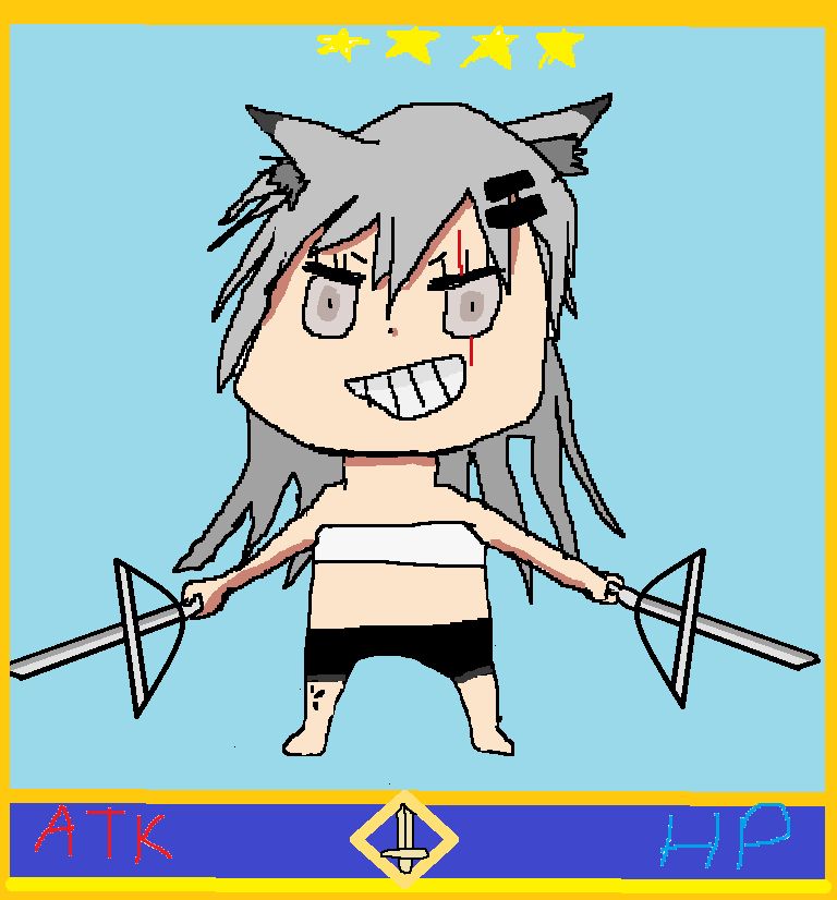 Lappland from Arknights in the style of an fgo april fool servant card