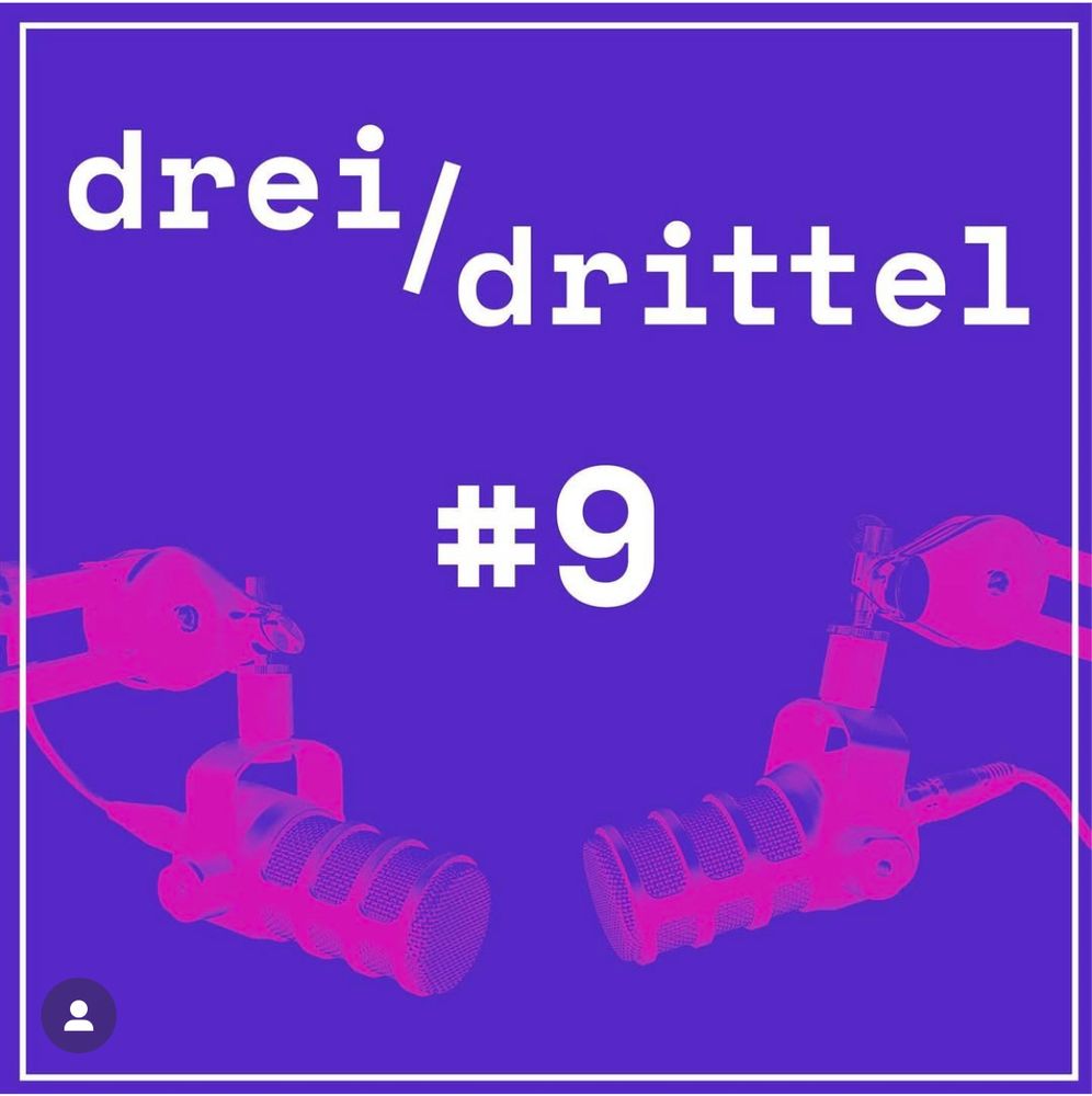 Logo des dreidrittel Fotopodcasts: zwei zueinander gewendete Mikrofone. Das Bild kündigt Folge 9 des Podcasts an.