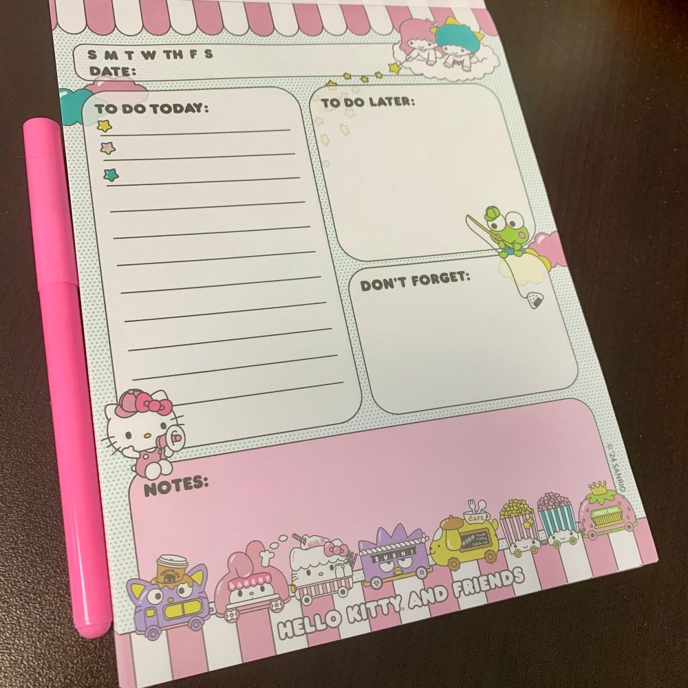 Hello Kitty to do list and pen