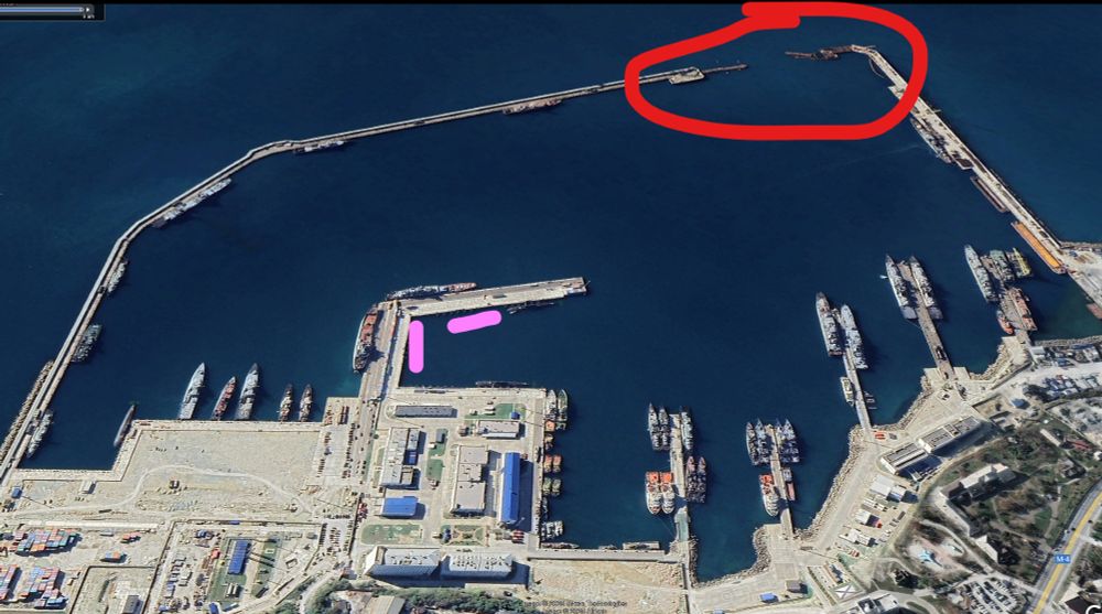 image satellite du port de  Novorossiysk