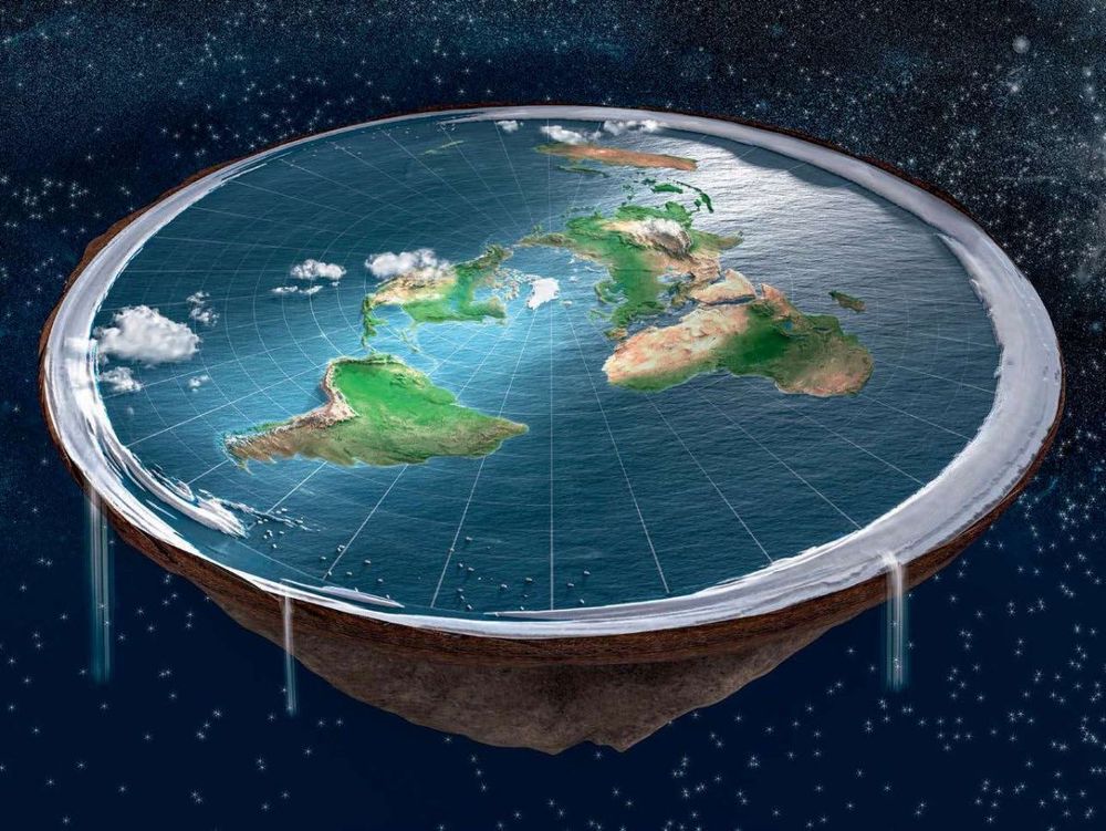 re^ésentation Terre plate avec une banquise périphérique
