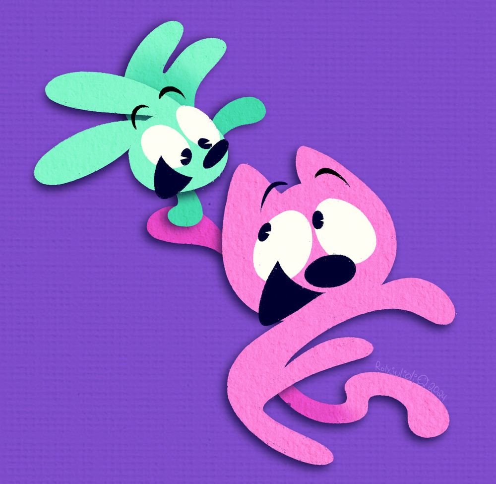Hoops and Yoyo from the Hallmark brand, Yoyo is doing a one arm handstand while Hoops holds him up.