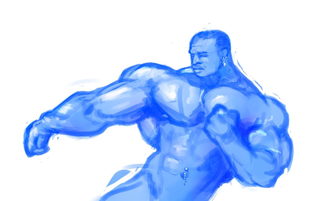 a very mucular man flexes