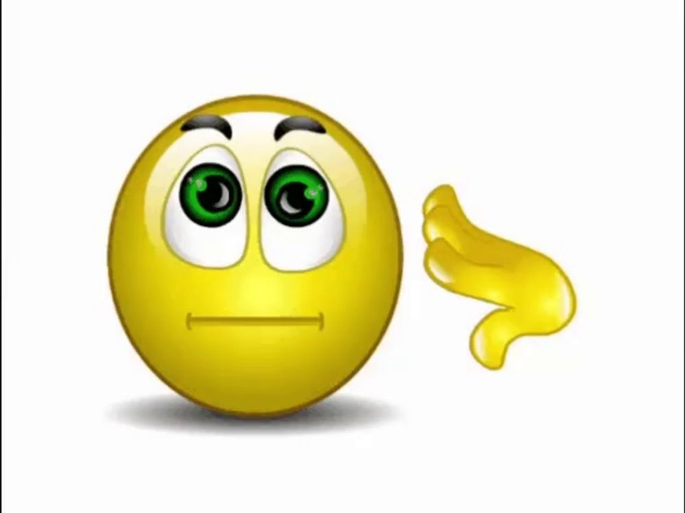 a yellow smiley face with green eyes and a yellow liquid coming out of it .