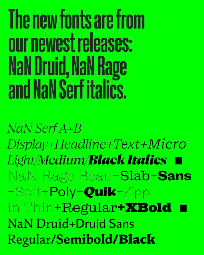 An image showing all the newly added fonts.