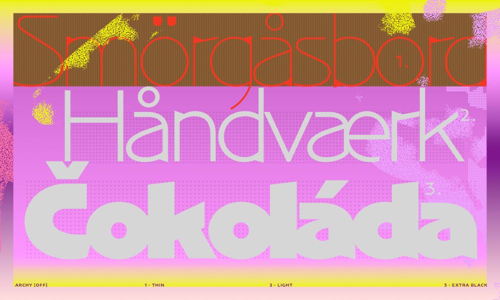 Type Specimen of the NaN Archy font