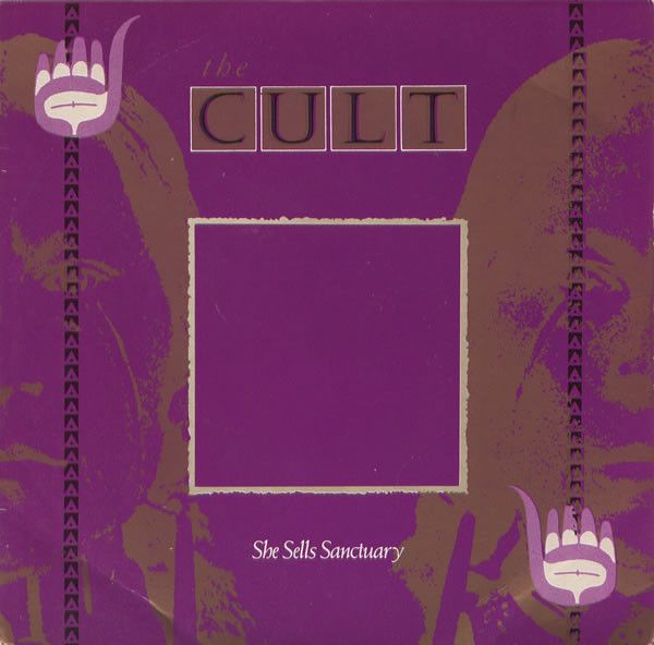 The 7 inch sleeve of The Cult's She Sells Sanctuary