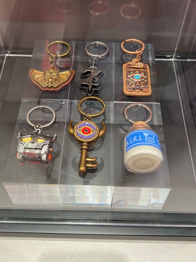 Zeros keychains, including LonLon milk, boss key and boss chest