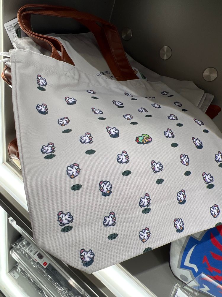 Bag with pixel Link lying defeated by lots of Cuccos.