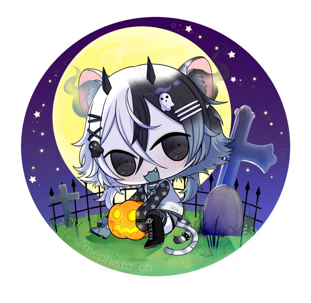 A Ych Halloween themed chibi commission