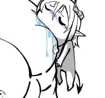 crusty meme image of mephisto sucking on a voluptuous man’s tit like a little chibi leech