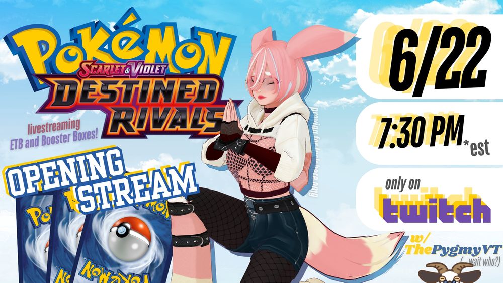 announcement stream featuring yet another new outfit from ferretsuuu / furretsuuu, she'll be live on june 22nd at 7:30 pm est.