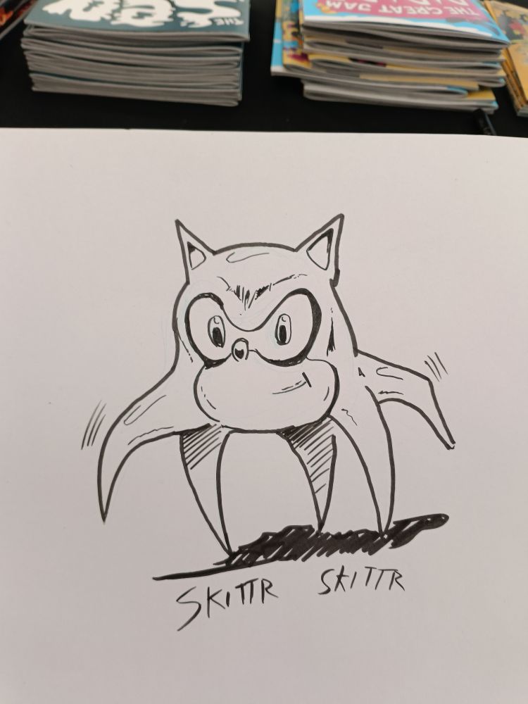 Sonic's head skittering around on his spikes