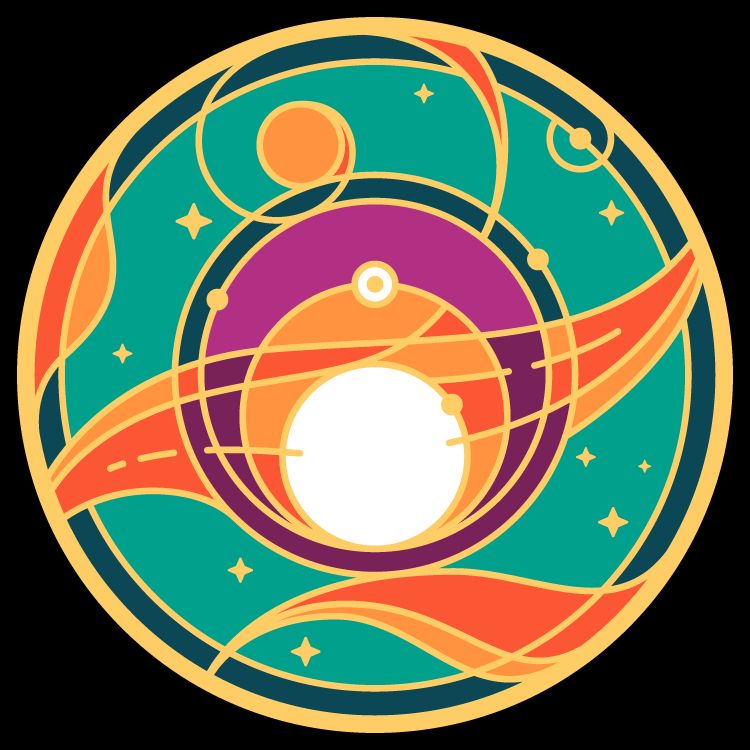 Graphic design of an abstract summer sunrise.