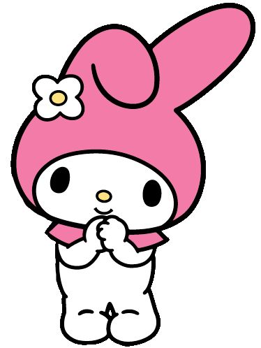 a drawing of My Melody being cute, found on sanrio fandom wiki