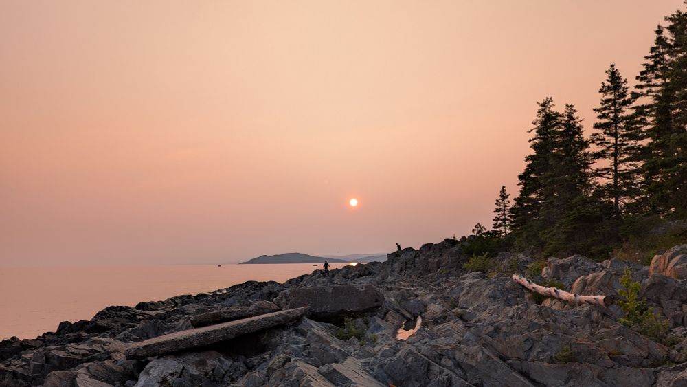 Lake Superior with wildfire smoke 