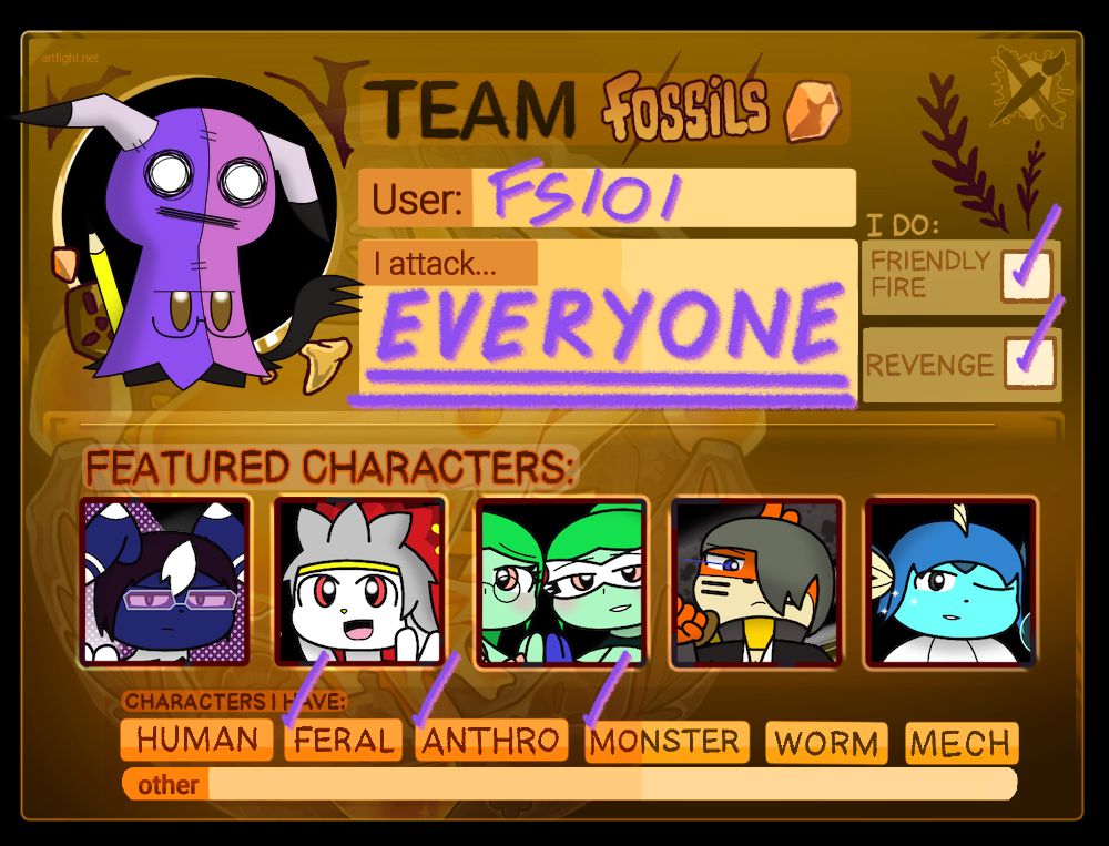 Art Fight Card 2025 (Fossils)