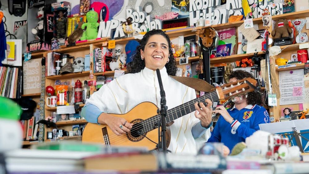 Luiza Brina performs on the Tiny Desk Concert