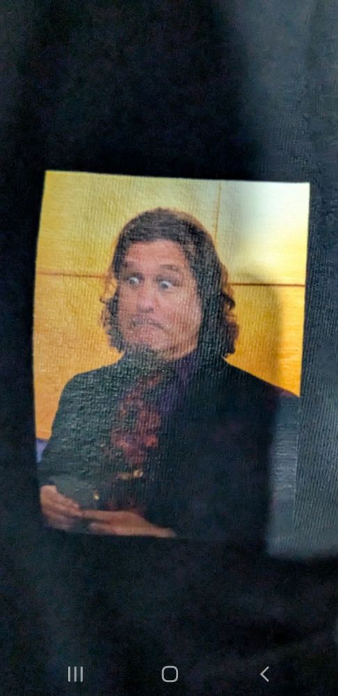 image of prof on  a tshirt 