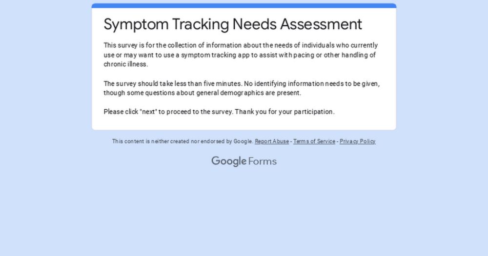 Symptom Tracking Needs Assessment