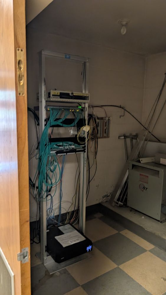 Server gear through an open door