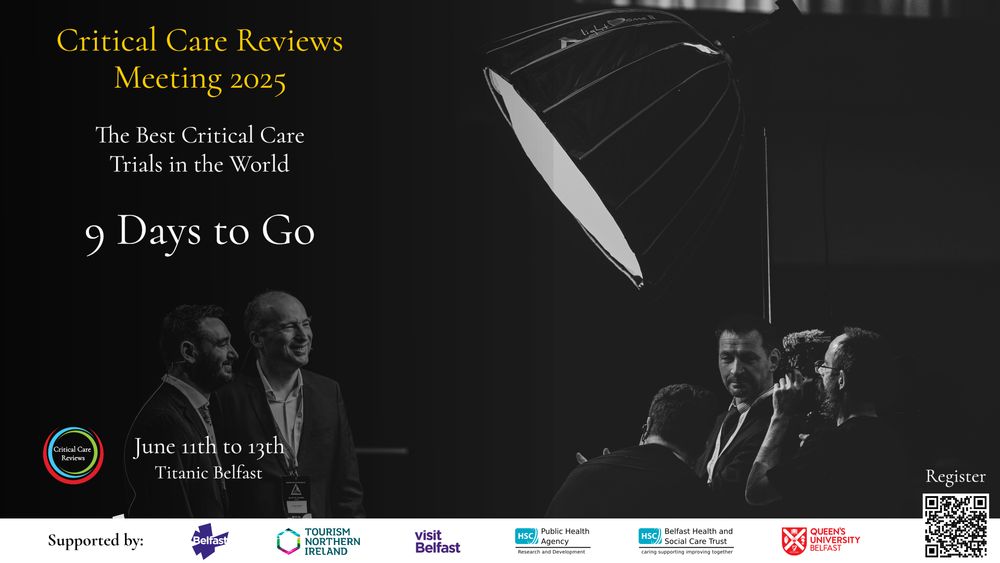 Flyer for the Critical care Reviews Meeting 2025, from Titanic Belfast, June 11th to 13th.