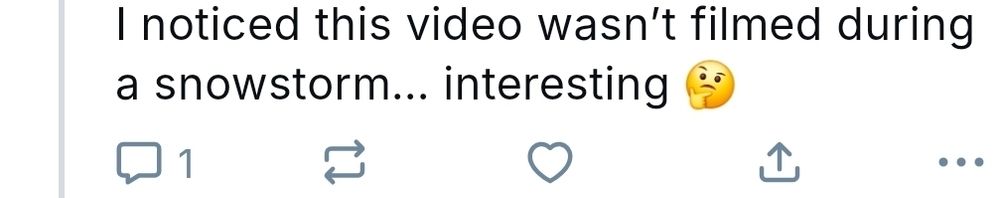 I noticed this video wasn’t filmed during a snowstorm… interesting 🤔
