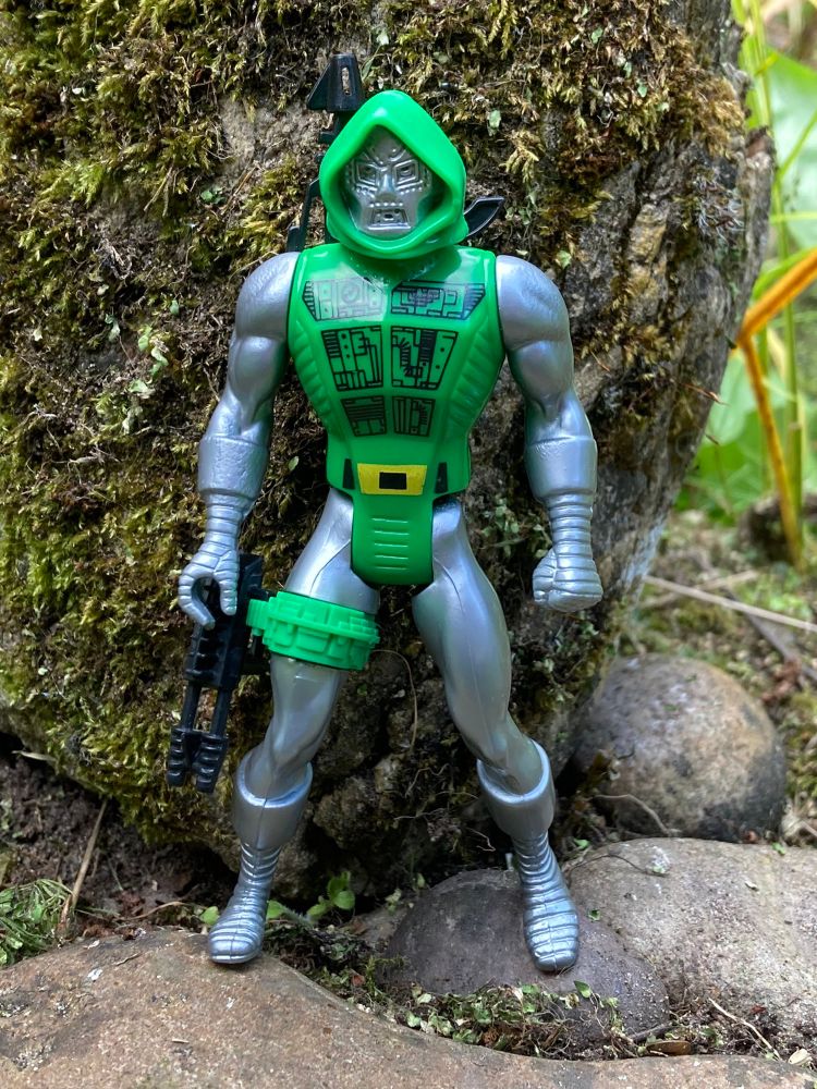 Doom tests if his green will let him camouflage against moss (no)