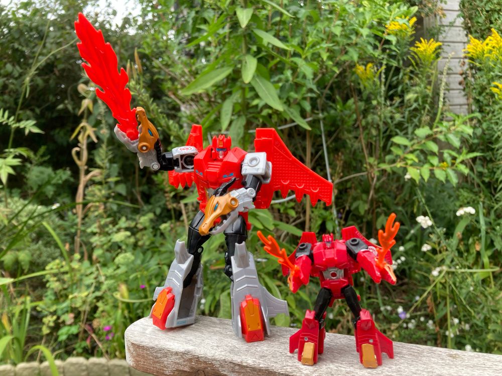The Warrior and the legion (I gave the lil one LEGO Flames to replicate the bigger one’s swords 