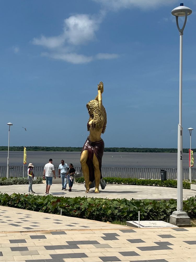Statue of Shakira in her hometown of Barranquíla
