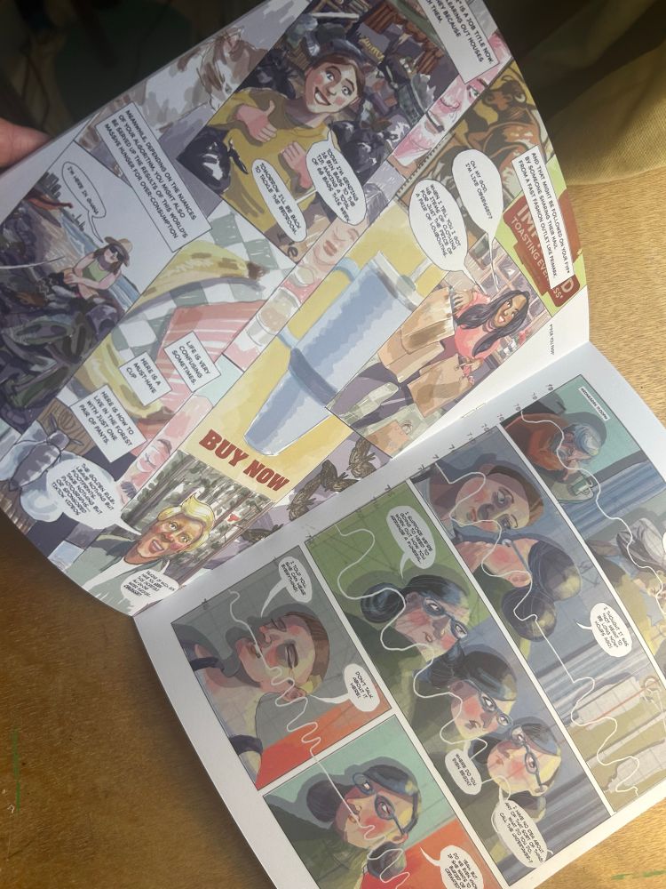 Inside pages of “Running Out”