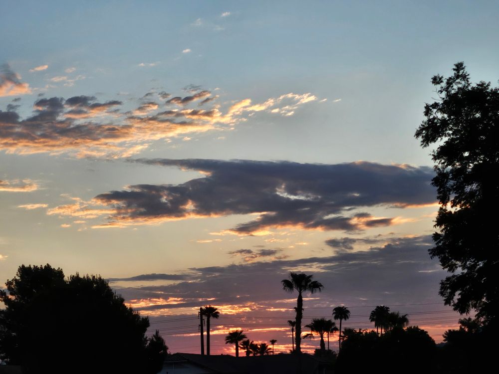 Fiery sunrise after last night's monsoon storm