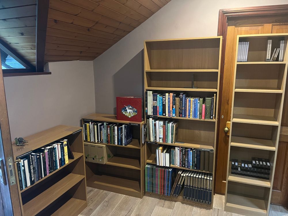 Bookcases with books added