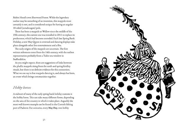 Image of Minehead hobby horse as a linocut with text