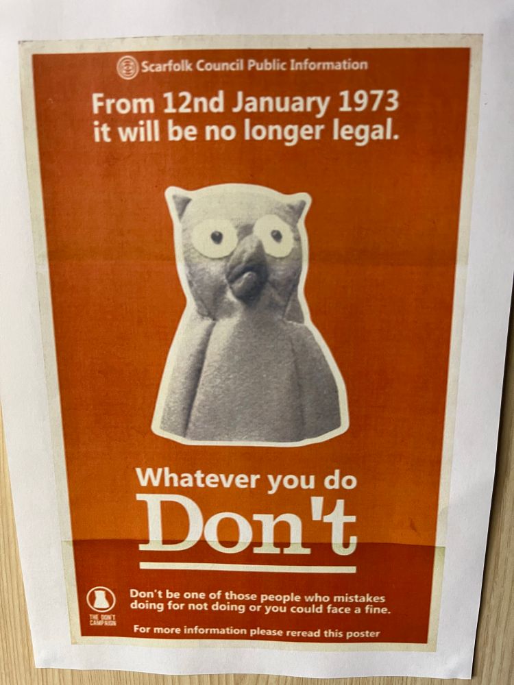 Poster reading ‘whatever you do, don’t’