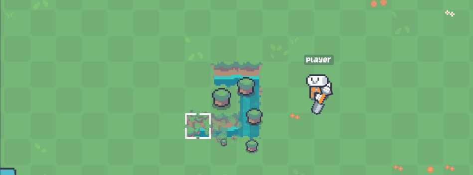 Player mining terrain