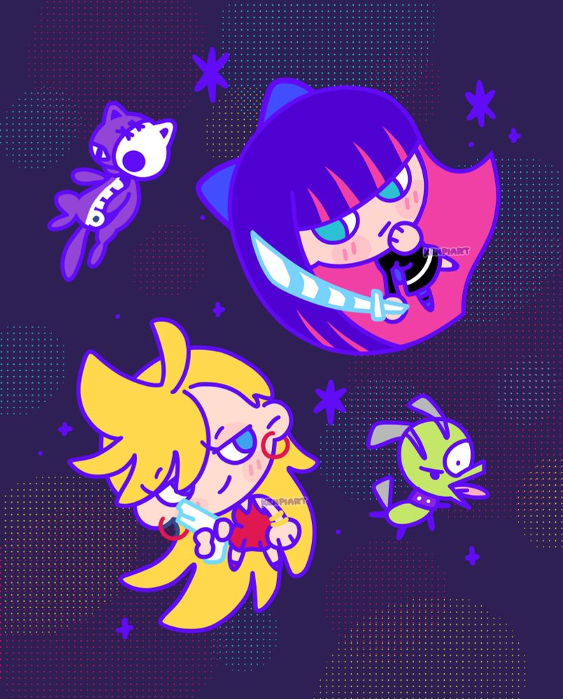 Panty and Stocking Chibi fanart illustration