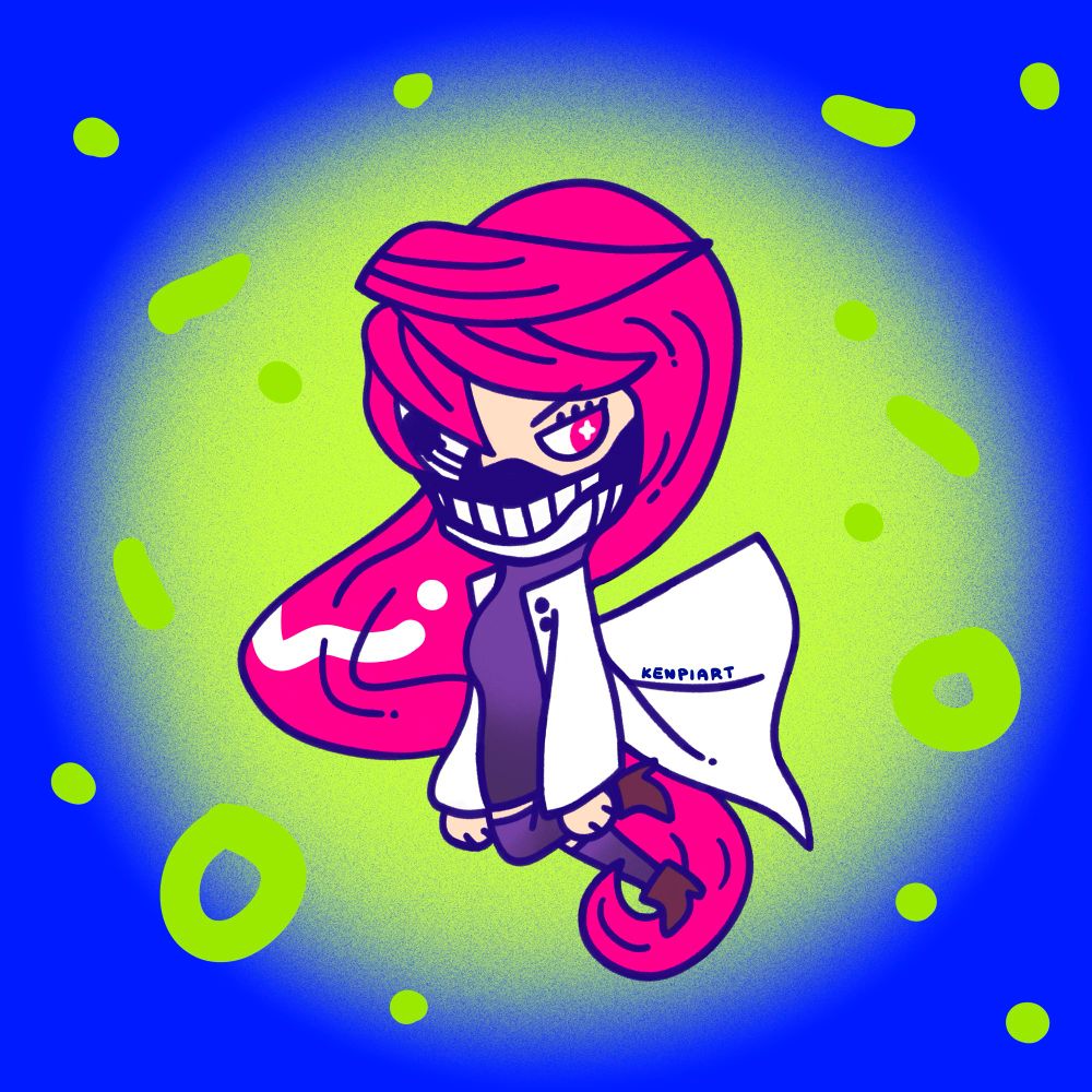 An illustration of Aira Shiratori from Dandadan transformed with Acrobatic Silky’s powers