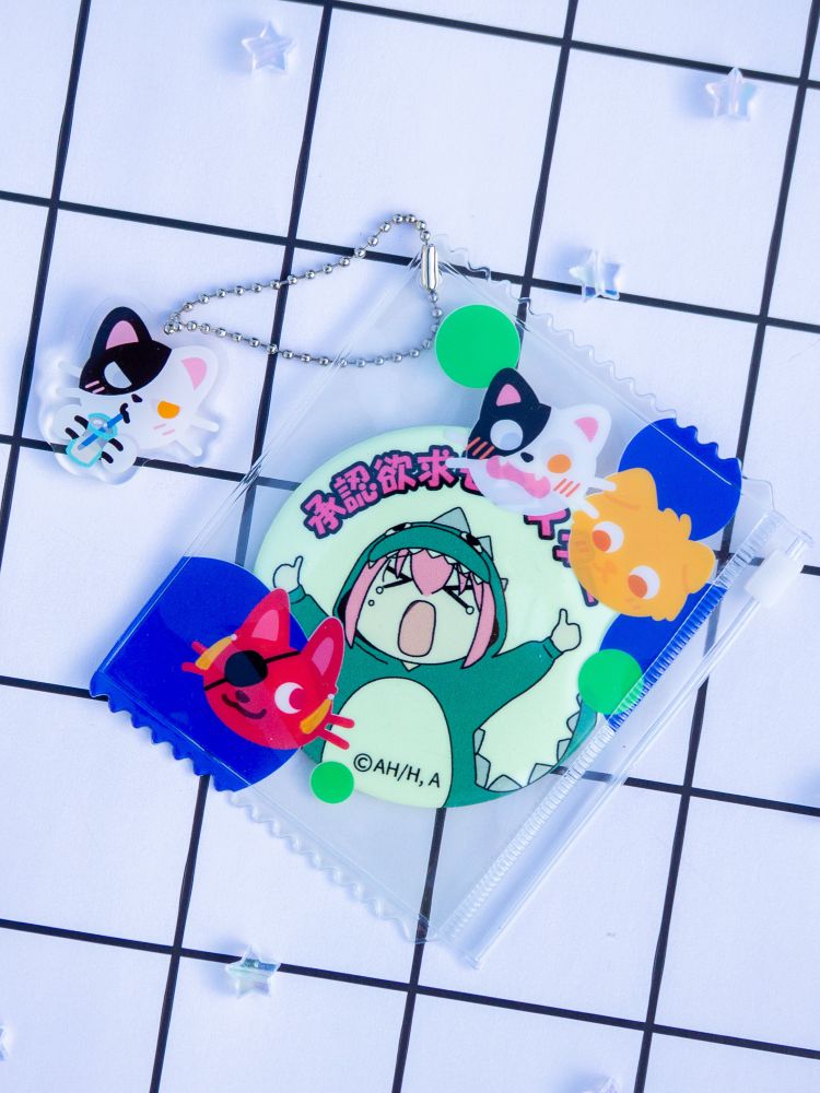 Merchandise PVC pouch with illuminated Wind Breaker anime characters as animals