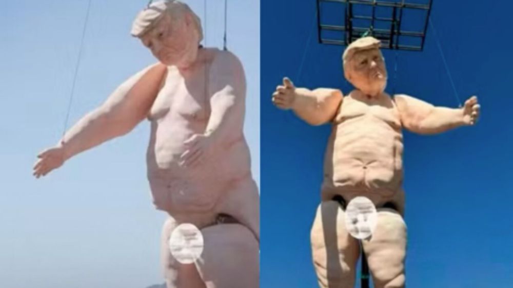 Estátua de Donald Trump pelado é inaugurada, em Las Vegas