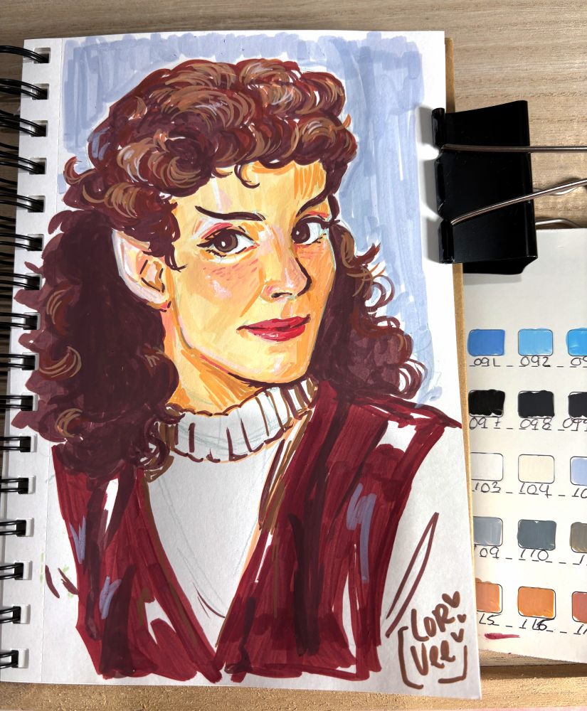 Portrait of Saavik painted with Acrylic markers