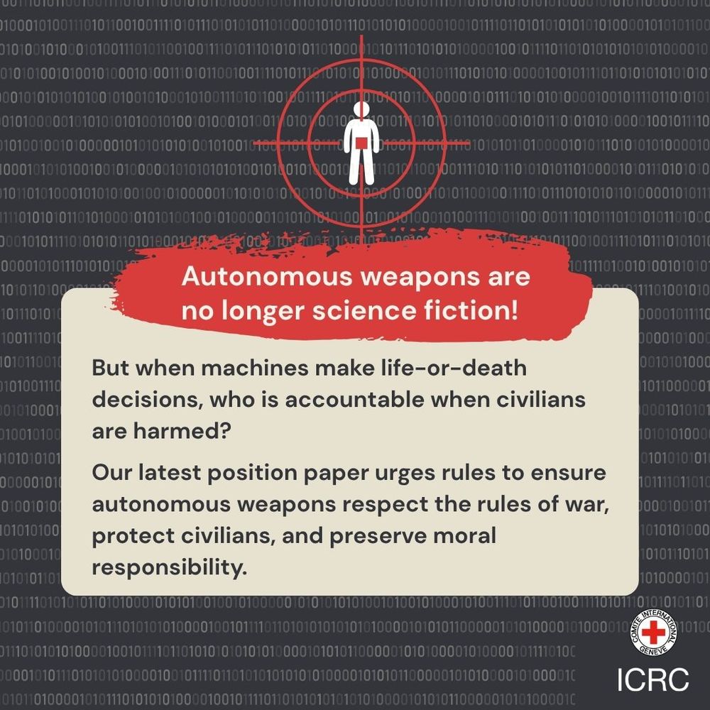 One command can end a life, but what if no human made that choice? Autonomous weapon systems are changing how wars are fought, raising profound humanitarian, legal, and ethical questions. Learn more about our position paper on new rules for autonomous weapons: