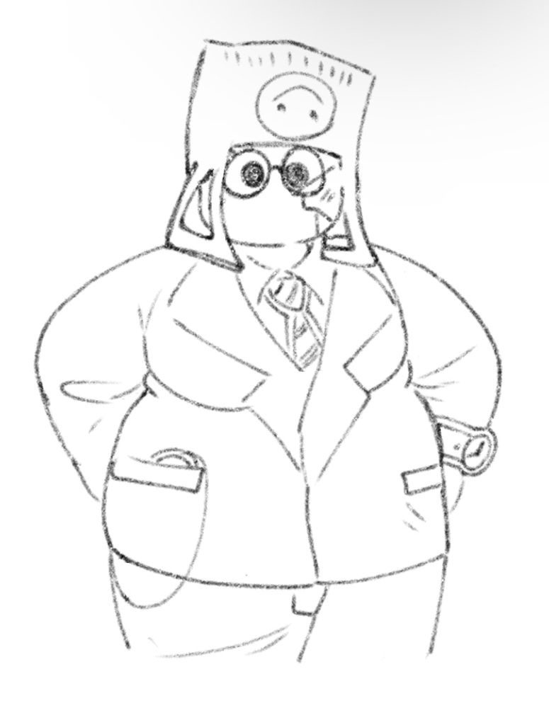 My old regretevator oc Randal but revamped and looking snazzier than ever, he now has a suit and a proper job.